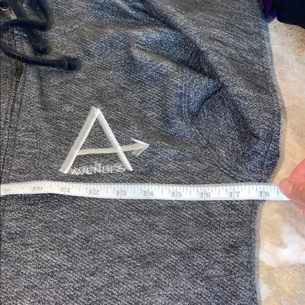 Next Level Apparel Gray Zip Up Sweater with Ribbed Cuffs - Picture 7 of 8